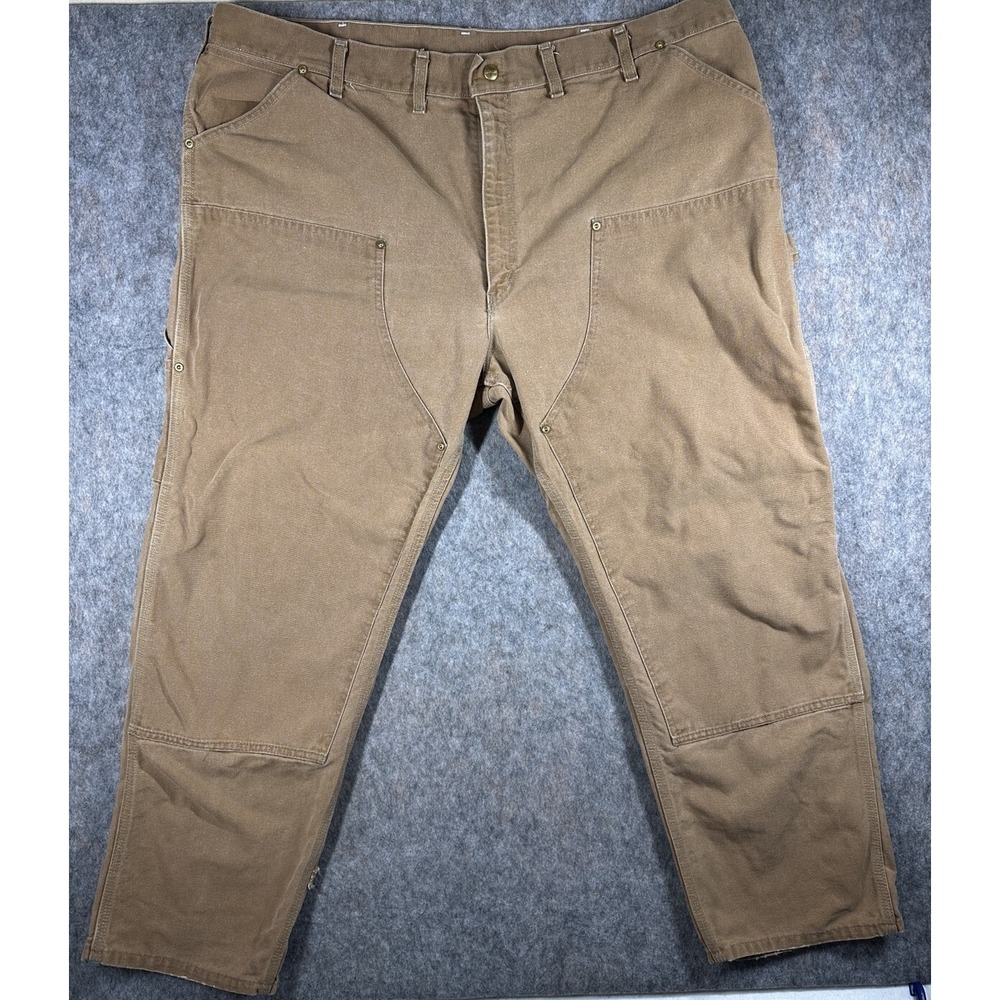 VINTAGE Carhartt Double Knee Pants Mens 46x30 Tan Cargo Original Fit Made In USA